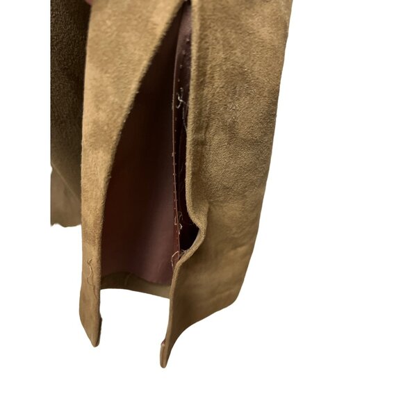 Vintage 60's Tan Suede Overcoat with Mink Fur Trim - Picture 9 of 11